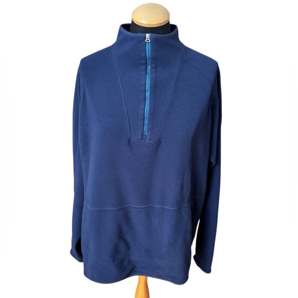 Peter Millar Sweater Thermal Flow Micro-Fleece 1/4 Zip Pullover Navy Blue SizeL